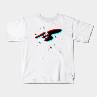 Retro 3D Glasses Style - Star Trek ship Kids T-Shirt